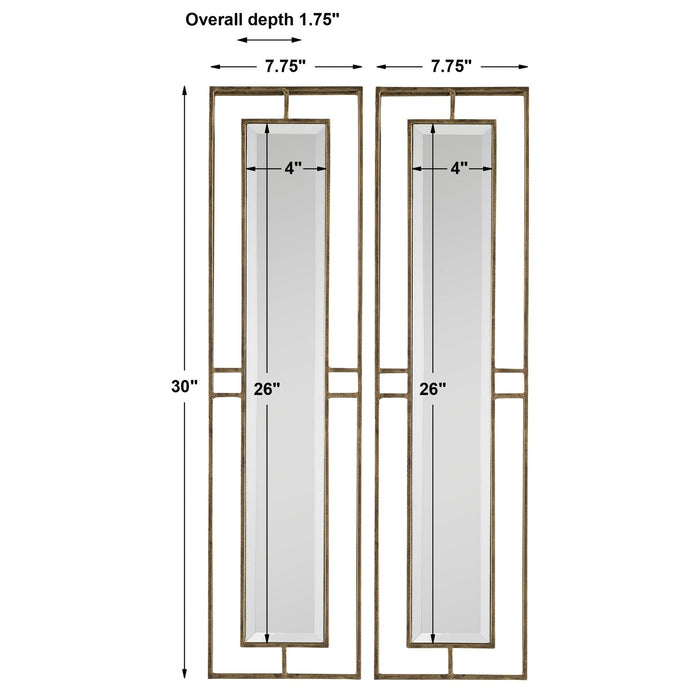 Uttermost Rutledge Gold Mirrors, S/2 7082