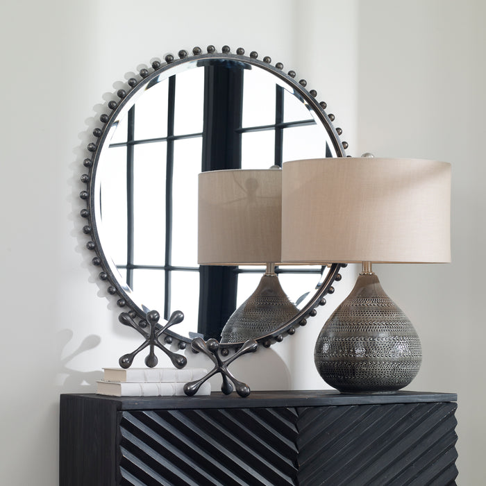 Uttermost Taza Round Iron Mirror 9691