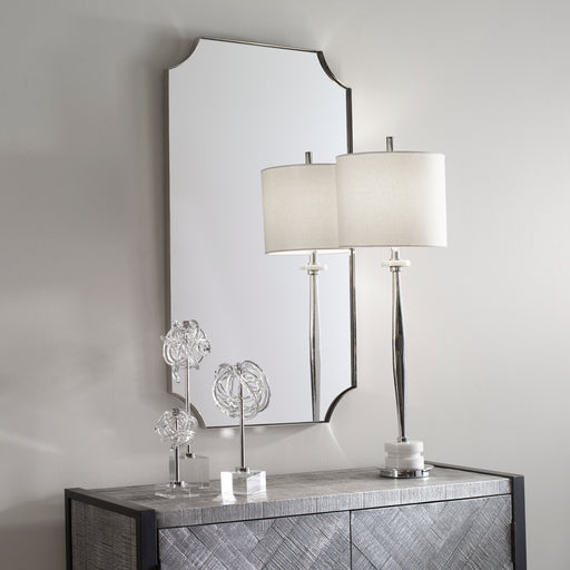 Uttermost Lennox Nickel Scalloped Corner Mirror 9710