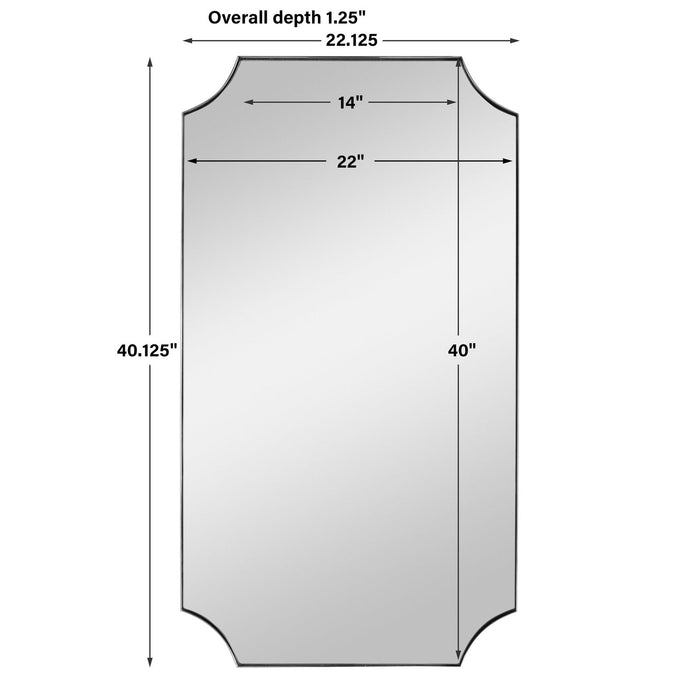 Uttermost Lennox Nickel Scalloped Corner Mirror 9710