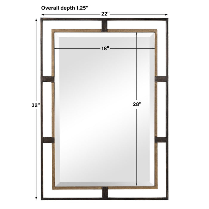 Uttermost Carrizo Gold & Bronze Rectangle Mirror 09711
