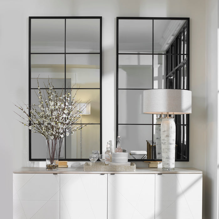 Uttermost Rousseau Iron Window Mirror 9732
