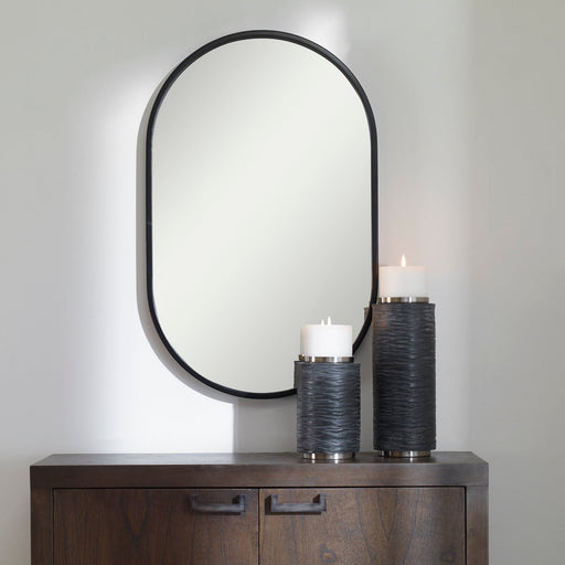Uttermost Varina Minimalist Black Oval Mirror 9735
