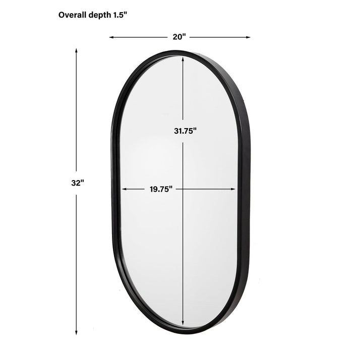 Uttermost Varina Minimalist Black Oval Mirror 9735