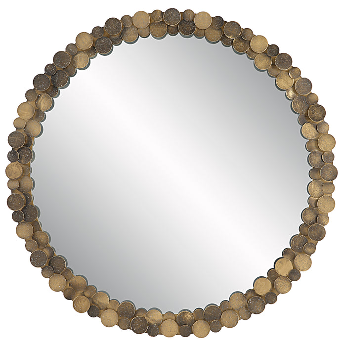 Uttermost Dinar Round Aged Gold Mirror 9761