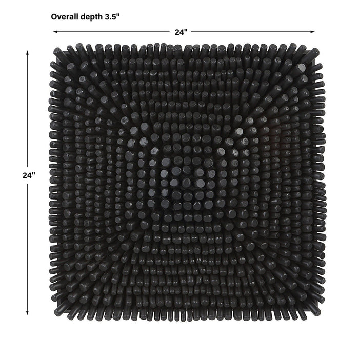 Uttermost Portside Black Wood Wall Panel 04321