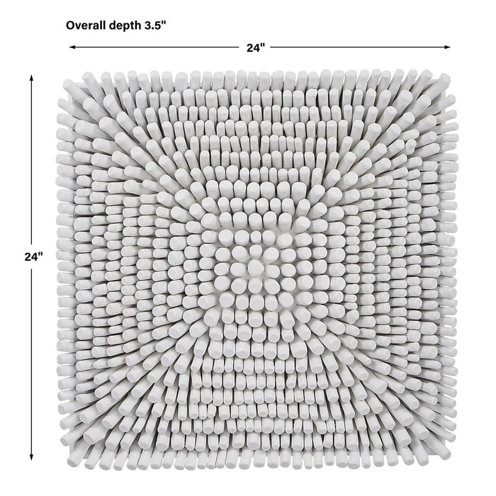 Uttermost Portside White Wood Wall Panel 04322
