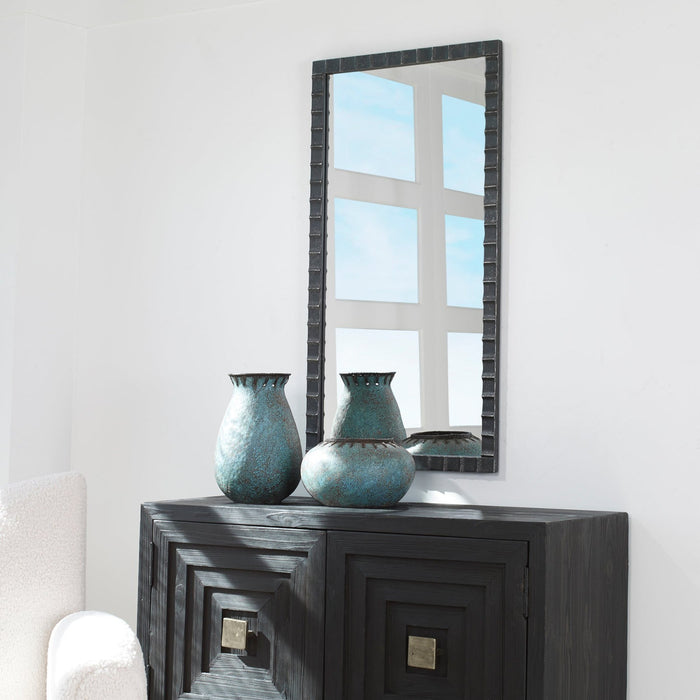 Uttermost Dandridge Black Industrial Mirror 9780