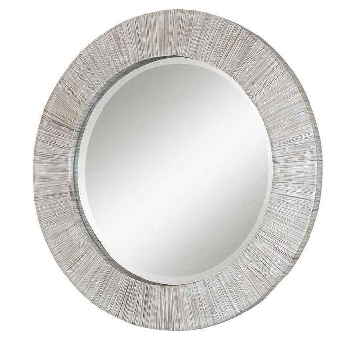 Uttermost Repose Whitewash Round Mirror 9785