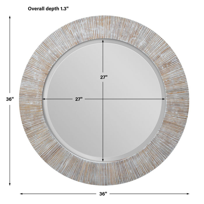 Uttermost Repose Whitewash Round Mirror 9785