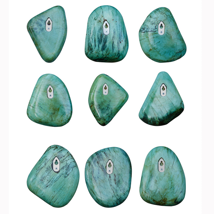 Uttermost Pebbles Aqua Wood Wall Decor, S/9 04325