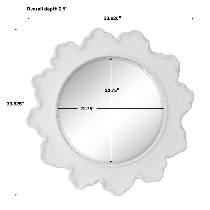 Uttermost Sea Coral White Round Mirror 9797