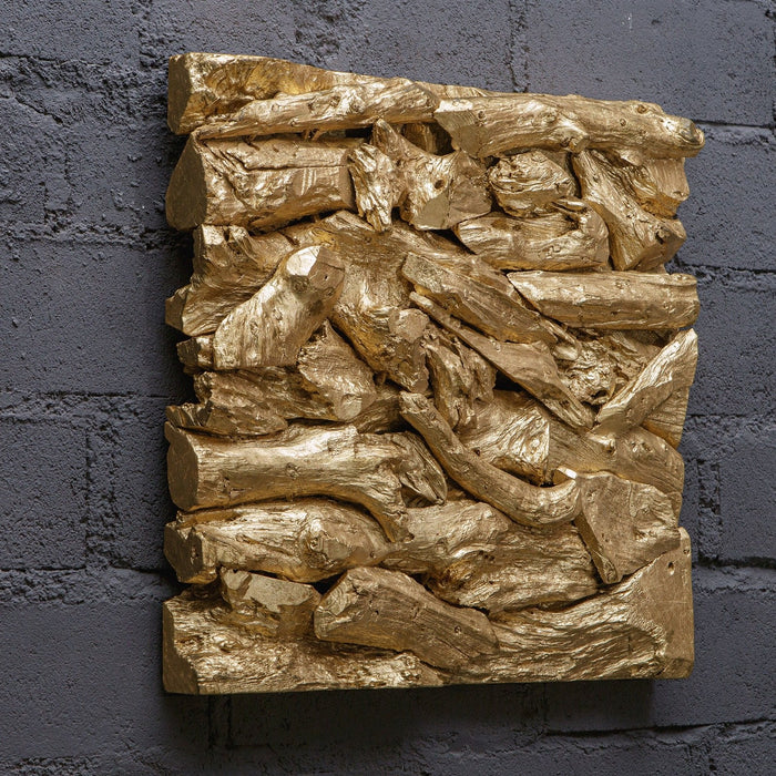 Uttermost Rio Gold Wood Wall Décor 04327