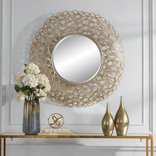 Uttermost Swirl Round Gold Mirror 9850