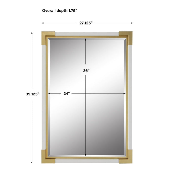 Uttermost Malik White & Gold Mirror 9879