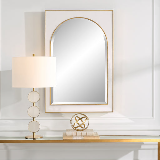 Uttermost Crisanta Gloss White Arch Mirror 09916