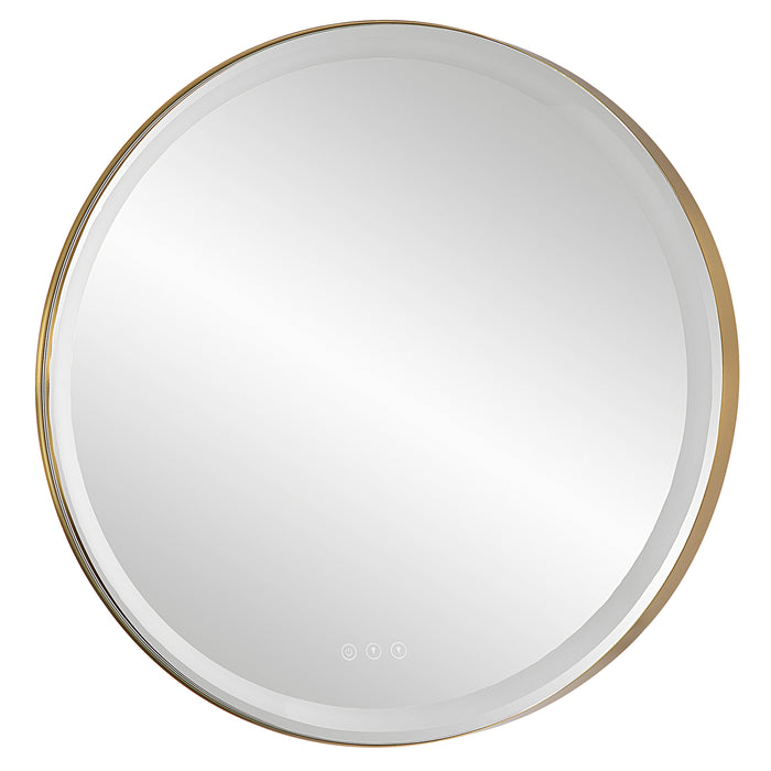 Uttermost Crofton Lighted Brass Round Mirror 09947