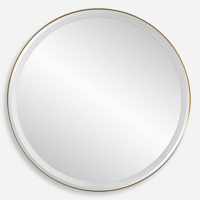 Uttermost Crofton Lighted Brass Round Mirror 09947