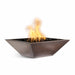 The Outdoor Plus 30" Maya Square Hammered Copper Fire Bowl | Match Lit with Flame Sense