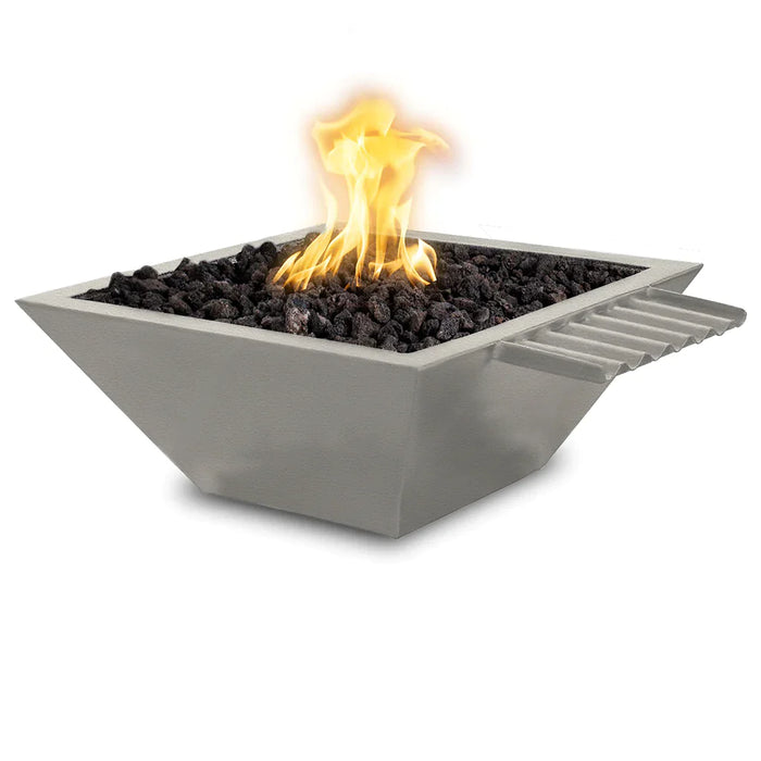 The Outdoor Plus 36" Maya Powder Coated Fire & Water Bowl Wave Scupper | Match Lit