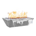The Outdoor Plus 48" x 20" Linear Maya Stainless Steel Fire and Water Bowl | Match Lit with Flame Sense