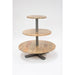 Kalalou Round Three-Tiered Mango Wood Iron Display Tower