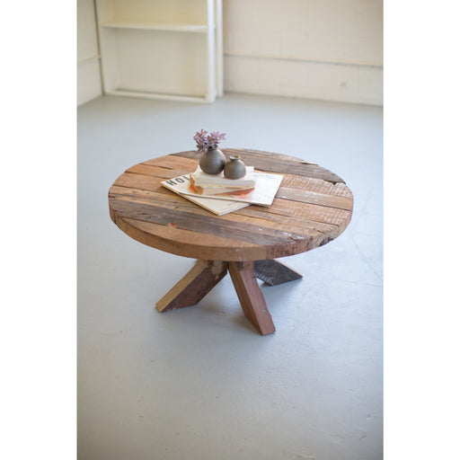 Kalalou Round Recycled Wood Coffee Table