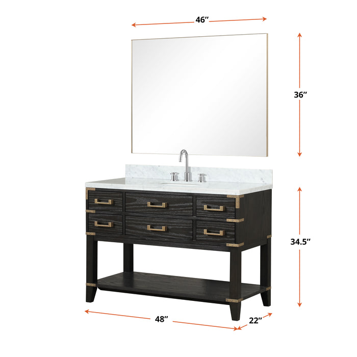 Lexora Home Norwalk Bath Vanity with Carrara Marble Countertop