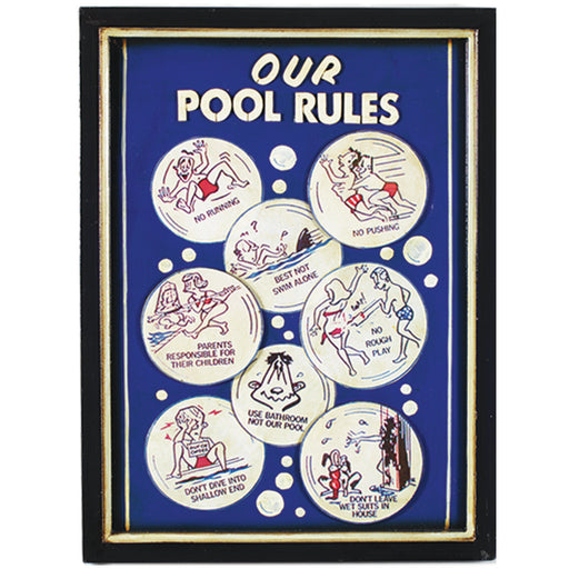 RAM Outdoor Décor Our Pool Rules Wall Sign ODR200