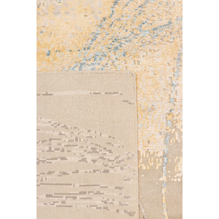 Pasargad Home Modern Collection Hand-Knotted Silk & Wool Area Rug-10' 2" X 14' 2", Beige/Grey PA-9 10x14