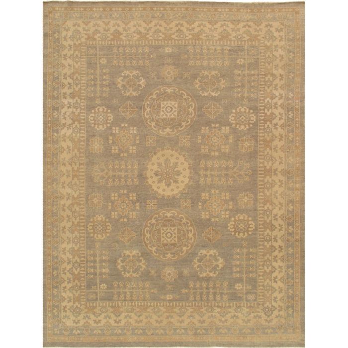 Pasargad Home Azerbaijan Collection Hand-Knotted Lamb's Wool Area Rug- 2' 0" X 3' 0", L. Gray PARP-004B 2X3