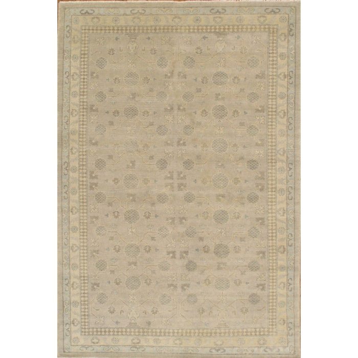Pasargad Home Azerbaijan Collection Hand-Knotted Lamb's Wool Area Rug- 6' 2" X 9' 1", PARS-02 6x9