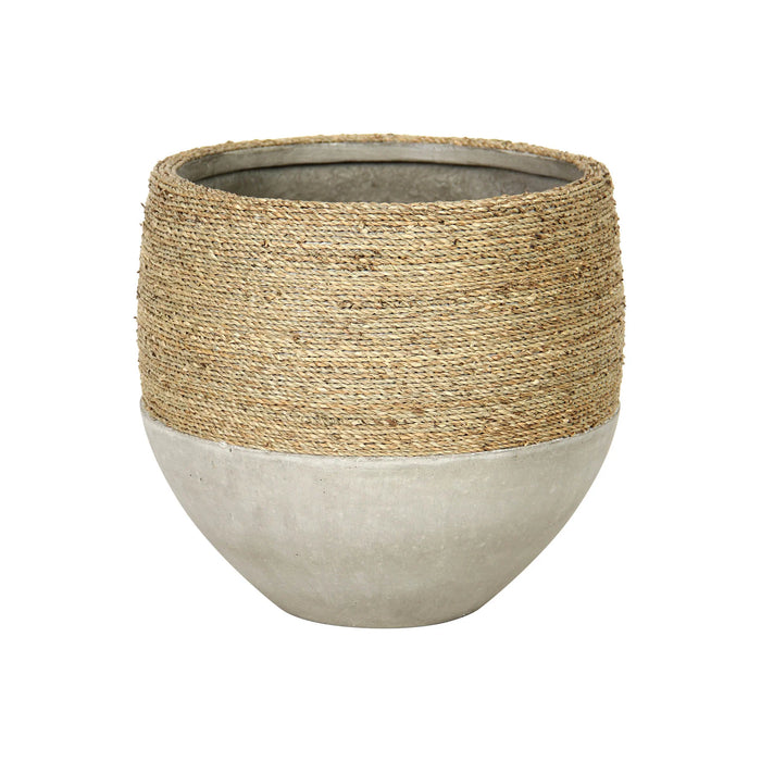LH Imports Nature Mixed Grass and Concrete Pot PAT017