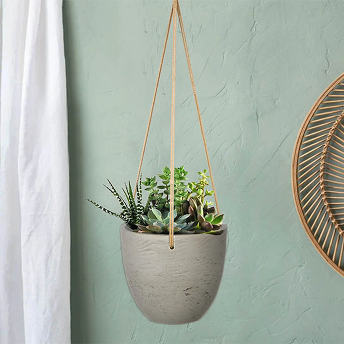 LH Imports Classic Small Hanging Pot - Cement Grey PAT020-S