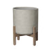 LH Imports Patio Round Medium Standing Pot - Cement Grey PAT022-M