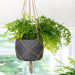 LH Imports Craft Hanging Pot With Netting - Charcoal Grey PAT023