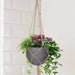 LH Imports Craft Small Hanging Pot With Netting - Charcoal Grey PAT025