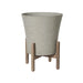 LH Imports Patio Tapered Large Standing Pot - Cement Grey PAT026-L