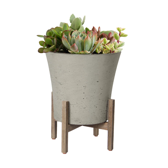 LH Imports Patio Tapered Medium Standing Pot - Cement Grey PAT026-M