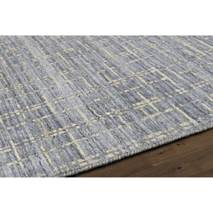 Pasargad Home Slate Collection Hand-Loomed Silk & Wool Rug- 6' 0" X 9' 0" PBFE-01 6x9