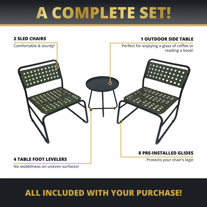 Olive 3-Piece Outdoor Patio Set