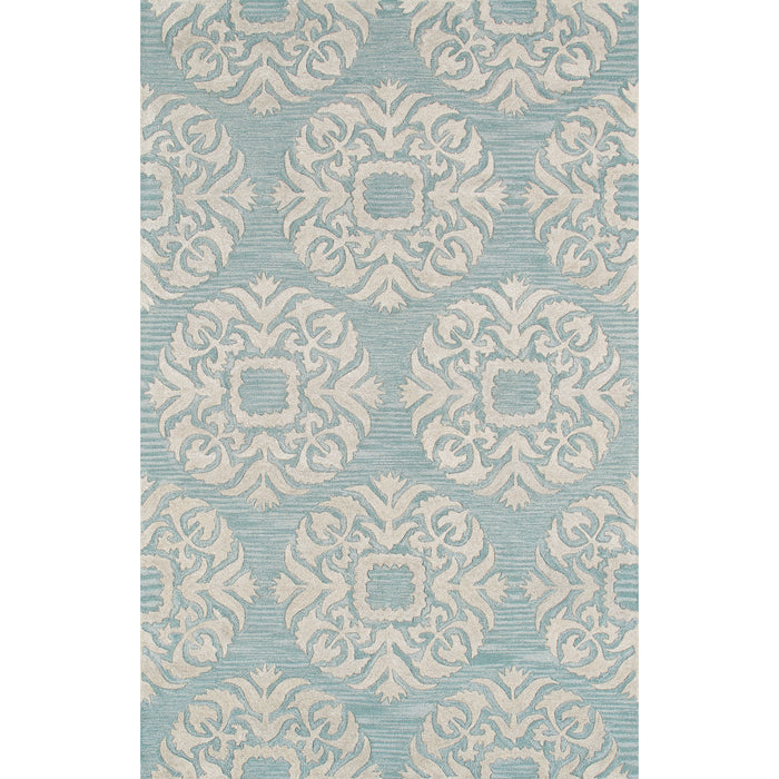 Pasargad Home Transitional Collection Hand-Tufted Silk & Wool Area Rug- 5' 0" X 8' 0" PBW-784GRN 5X8