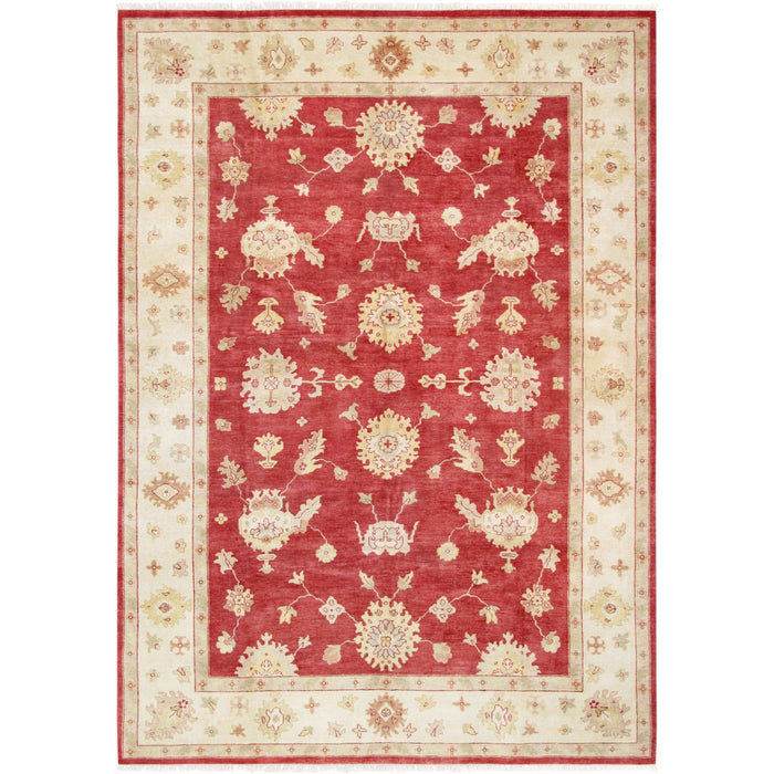 Pasargad Home Oushak Collection Hand-Knotted Lamb's Wool Area Rug- 9' 10" X 13' 11" PD-1262 10X14
