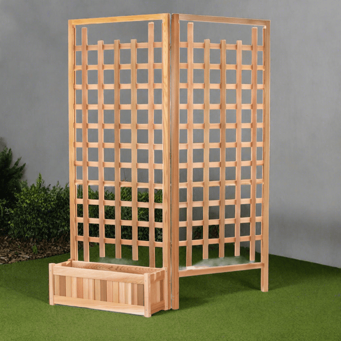 cedar planter with trellis Cedar Planter Box with Trellis Privacy Screens Set