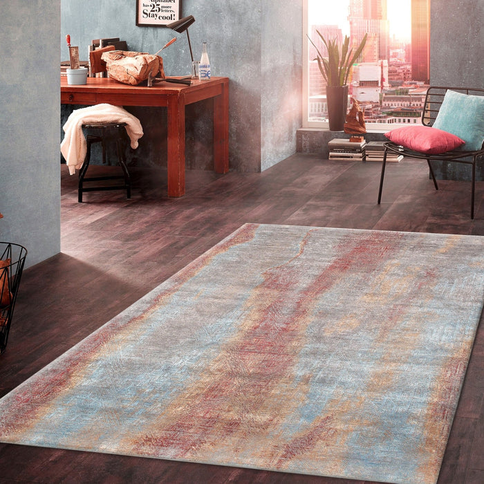 Pasargad Home Cosmo Collection Hand-Knotted Silk & Wool Area Rug- 8' 0" X 10' 4" PS-241 8x10
