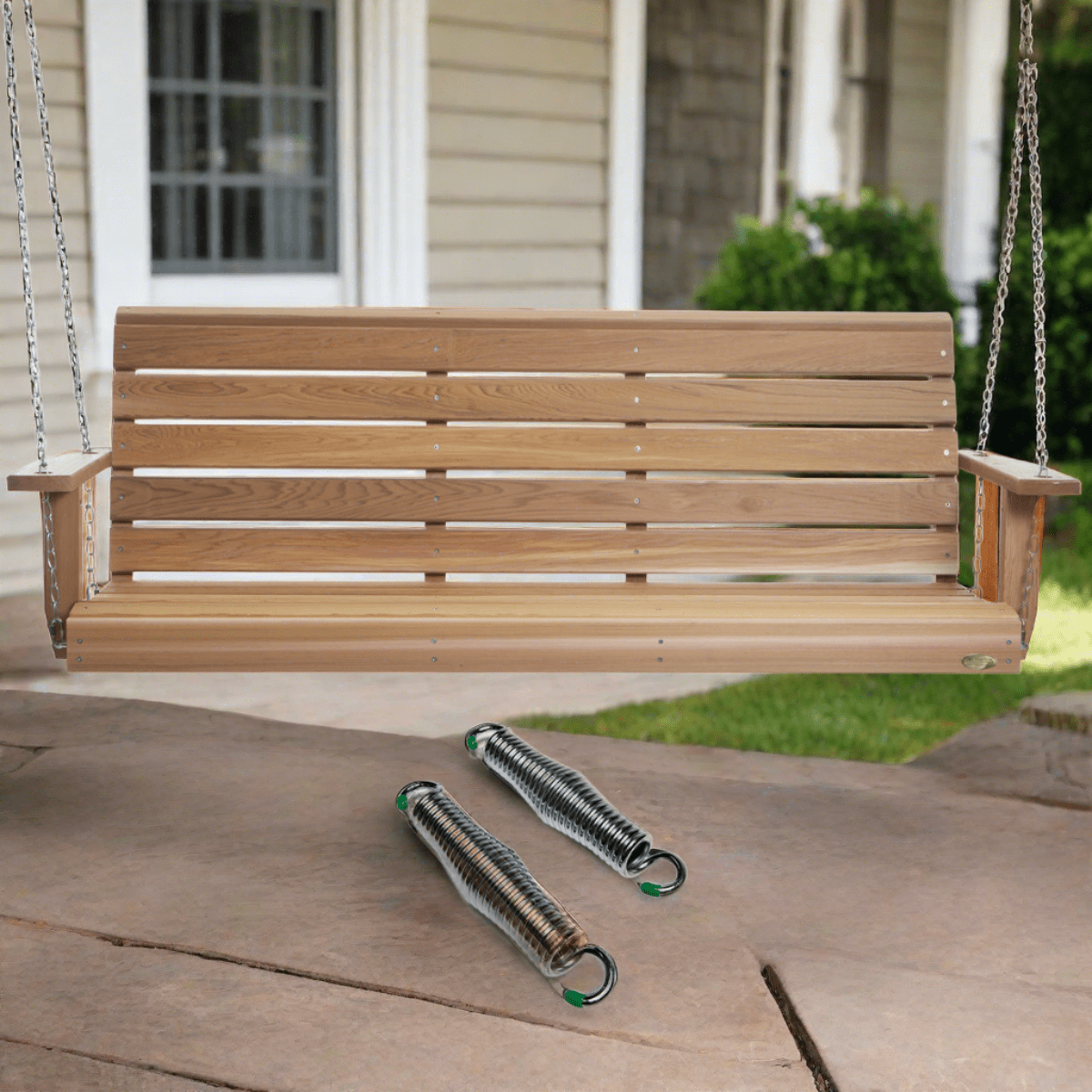 All Things Cedar 5-ft Porch Swing with Comfort Swing Springs PS60-SW10 ...