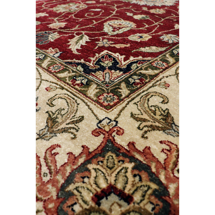 Pasargad Home Agra Collection Hand-Knotted Red Lamb's Wool Area Rug- 9' 8" X 13' 3" PDC-504 10X13