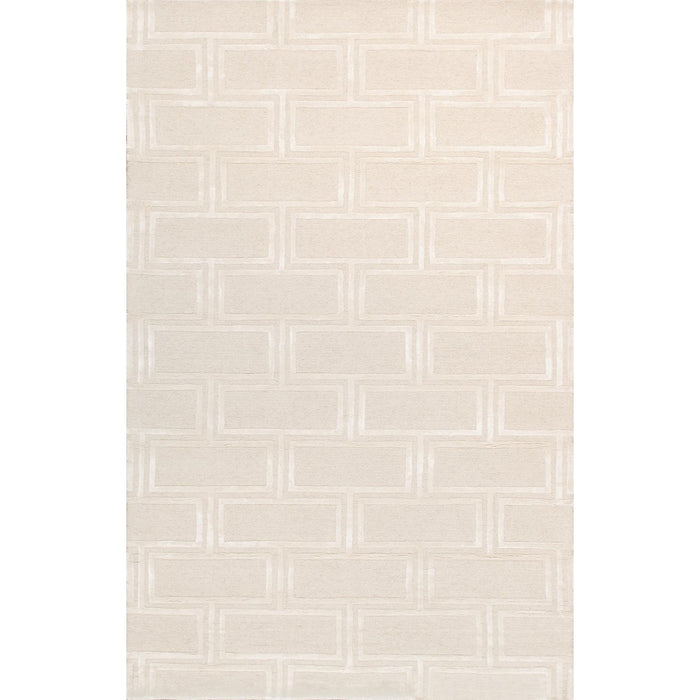 Pasargad Home Edgy Collection Hand-Tufted Bamboo Silk & Wool Area Rug, 7' 9" X 9' 9", Ivory pvny-23 8x10