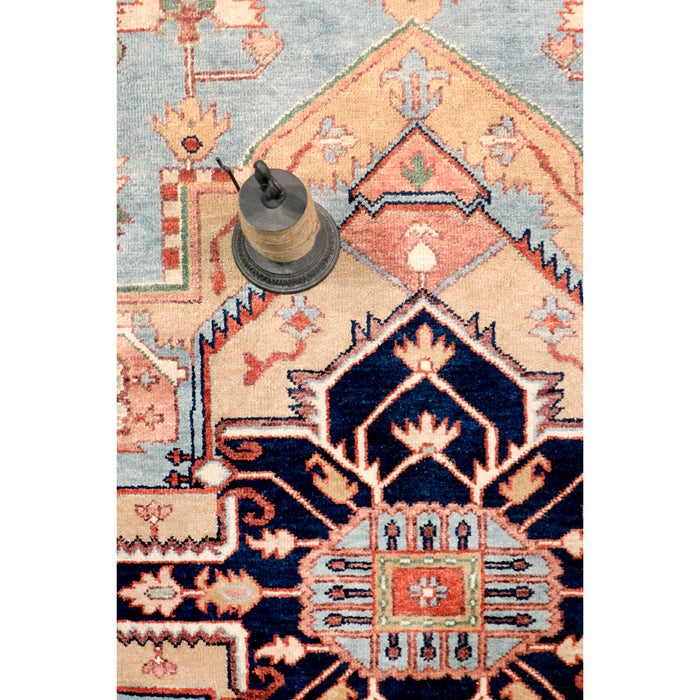 Pasargad Home Serapi Collection Hand-Knotted L. Blue Wool Area Rug- 9' 0" X 11'11" PB-10BLB 9x12