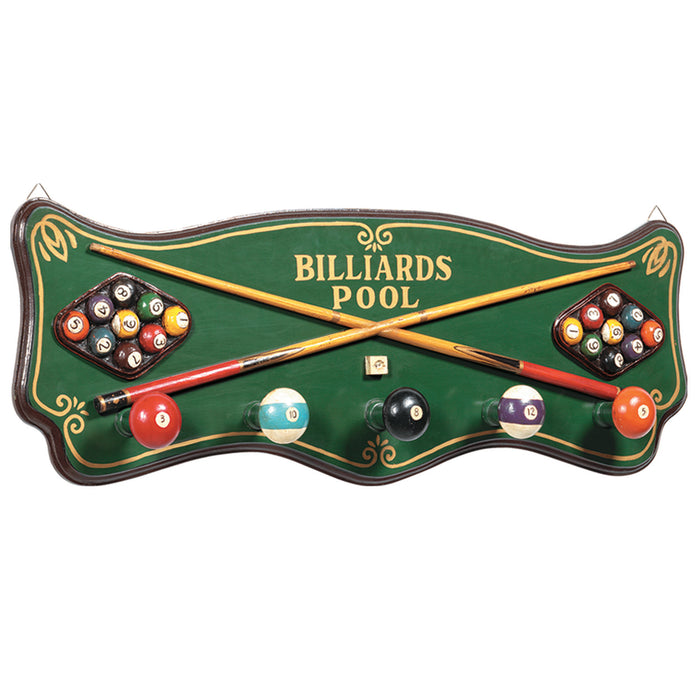 RAM Game Room Pub Sign-Billiards Coat Rack R181